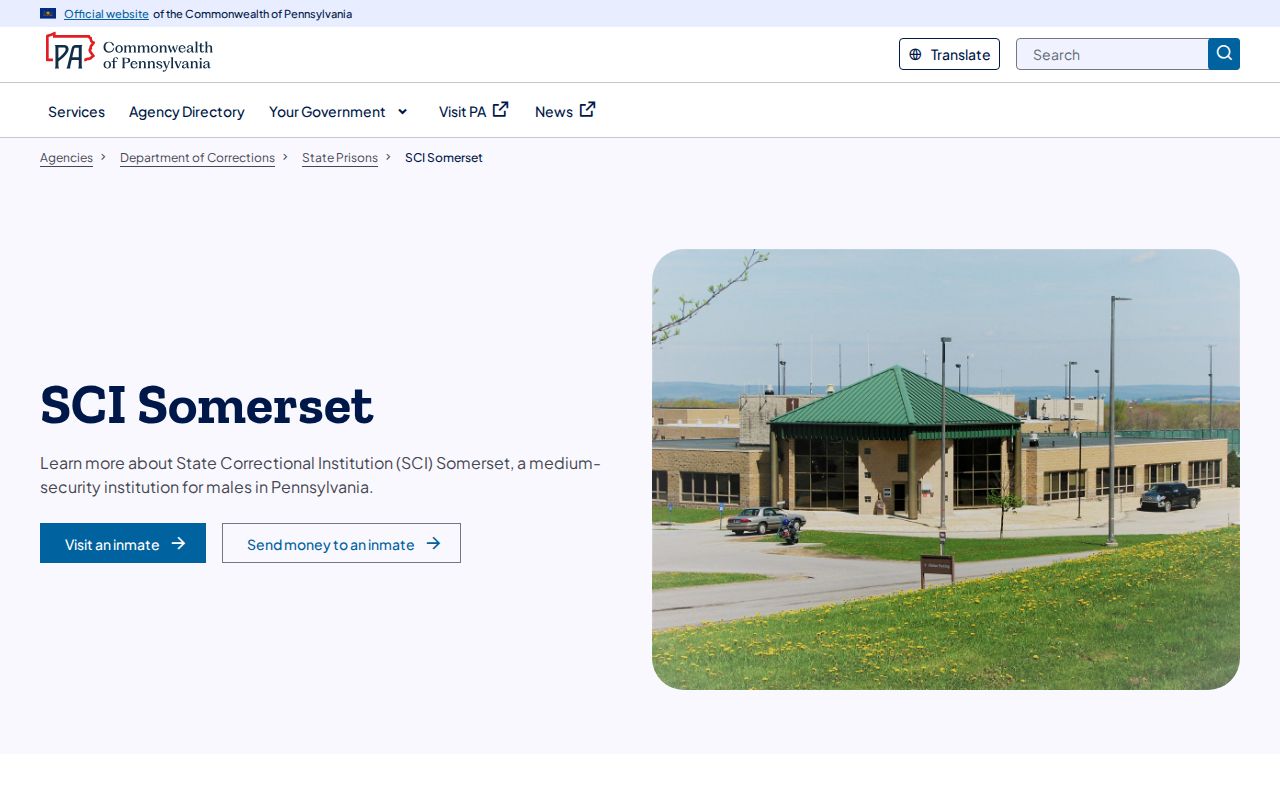 Official Pennsylvania DOC profile for SCI Somerset