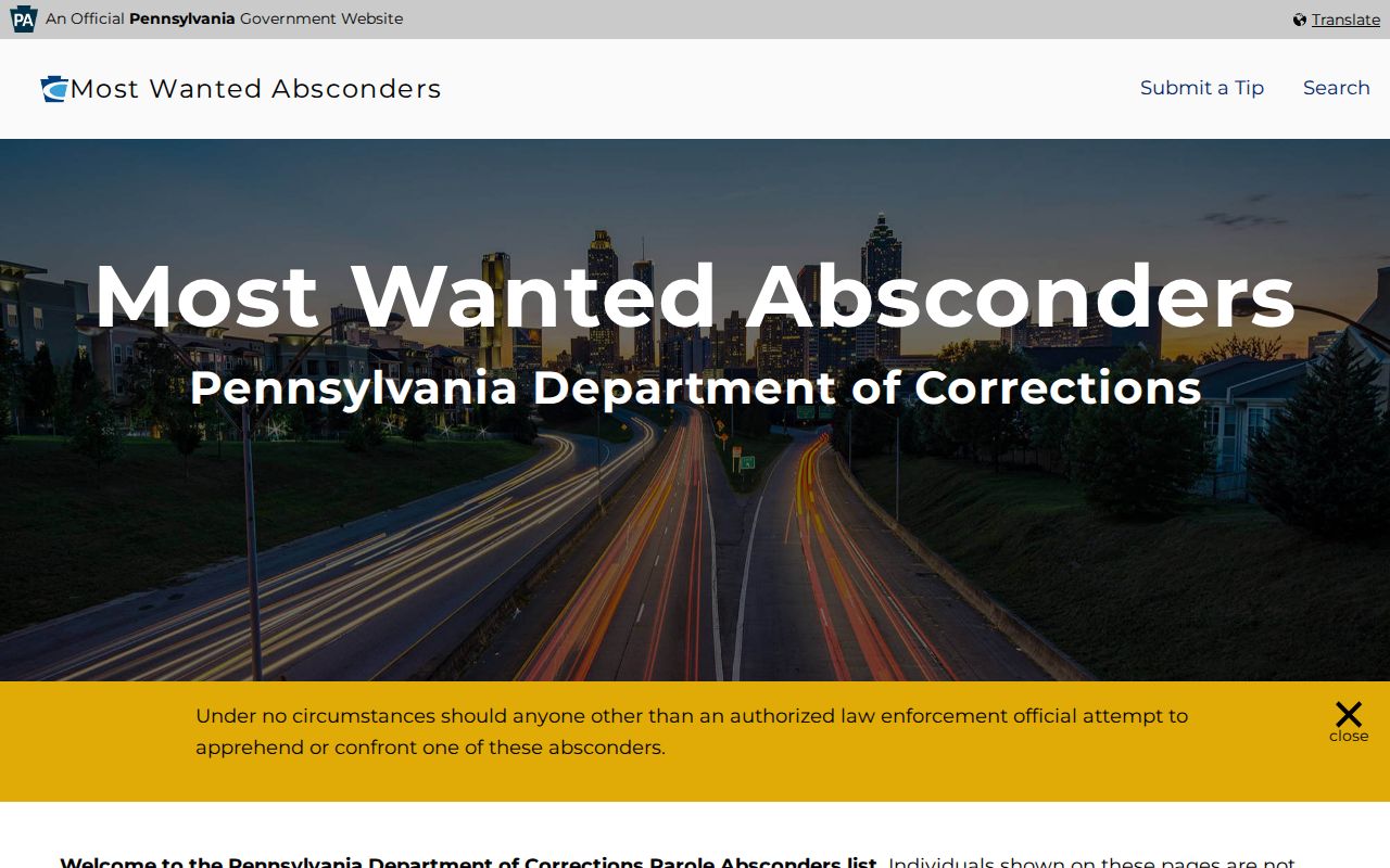 Somerset County parole absconder record search
