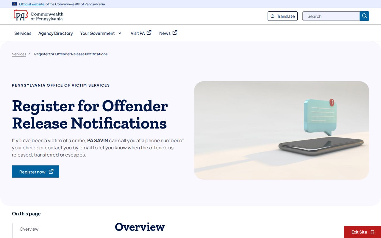 Somerset County PA SAVIN release notification service